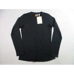 Icebreaker Oasis 200‎ Shirt Womens Small Black Long Sleeve Merino Wool Crewneck